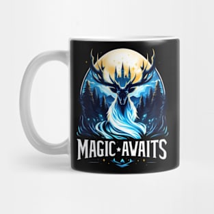 Magic Awaits - Mystical Stag in an Enchanted Forest Mug